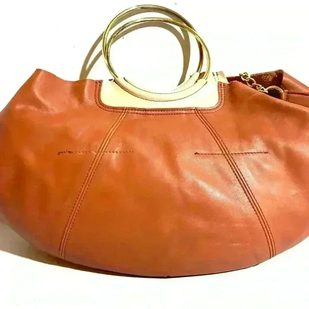 Falor brown leather shoulder handbag